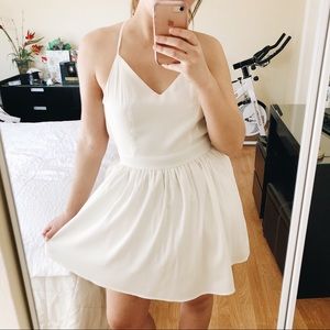 Open Back White Dress